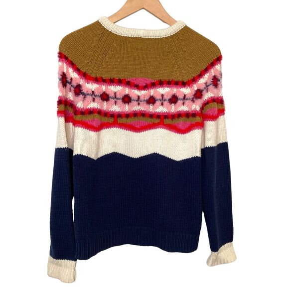 Anthropologie Field Flower Fair Isle Camellia Sweater Pullover Wool Blend XS - Picture 4 of 15